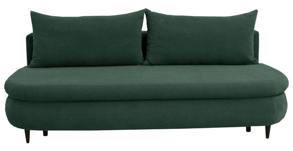 SCHLAFSOFA in Webstoff, Plüsch Dunkelgrün  - Dunkelgrün/Schwarz, Design, Textil (213/89/105cm) - Novel