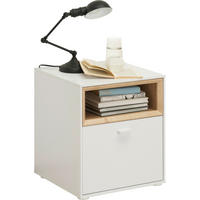 NACHTKÄSTCHEN in Weiß, Eichefarben  - Eichefarben/Weiß, Design, Holzwerkstoff/Kunststoff (41,8/48/40cm) - Hom`in