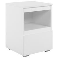 NOČNÍ STOLEK bílá - bílá/barvy hliníku, Moderní, kompozitní dřevo/plast (40/55/40cm) - MID.YOU