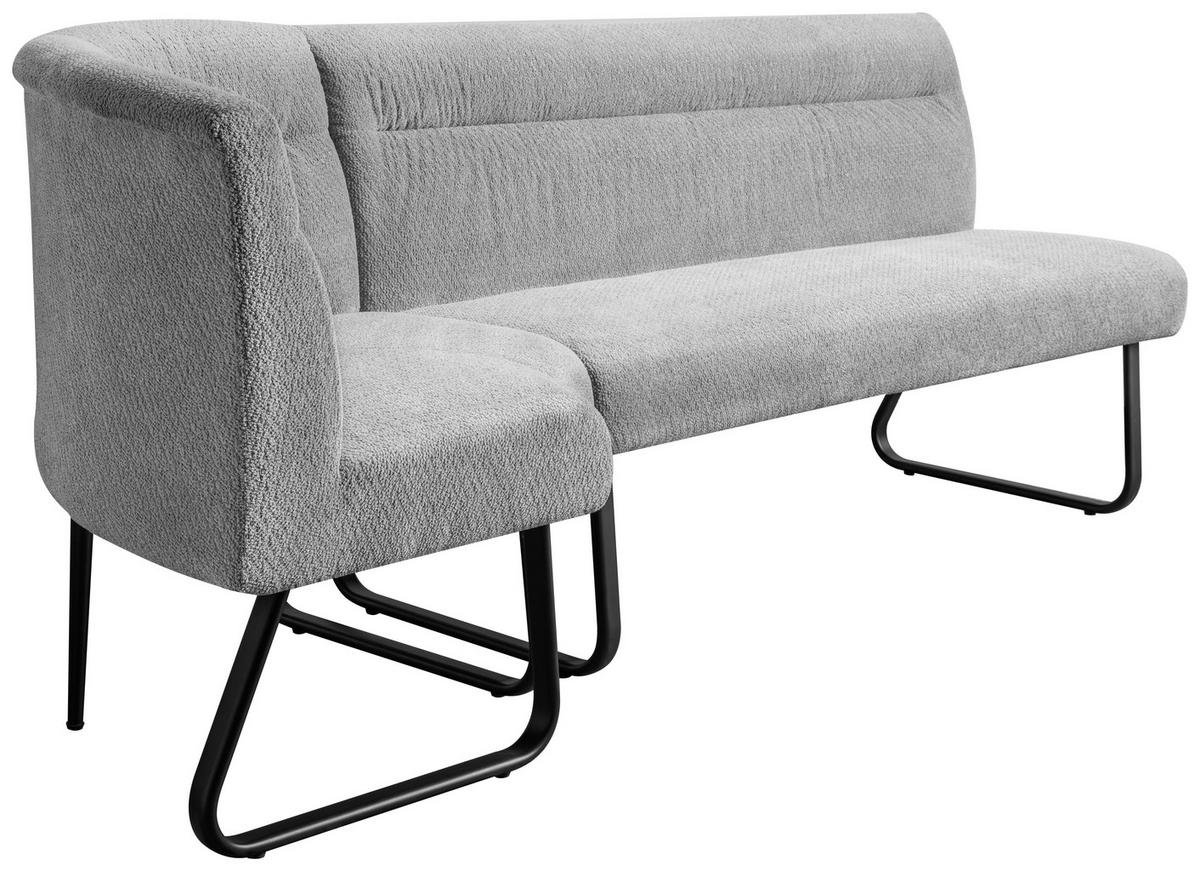 SITZBANK 160/86/61 cm Mikrofaser Grau  - Schwarz/Grau, Design, Textil/Metall (160/86/61cm) - Stylife