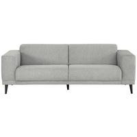 3-SITZER-SOFA in Webstoff Hellgrau  - Hellgrau/Schwarz, Design, Holz/Textil (218/77/93cm) - MID.YOU