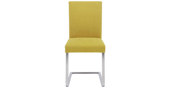 SCHWINGSTUHL in Edelstahl Chenille - Edelstahlfarben/Gelb, Design, Textil/Metall (47/97/60cm) - Moderano