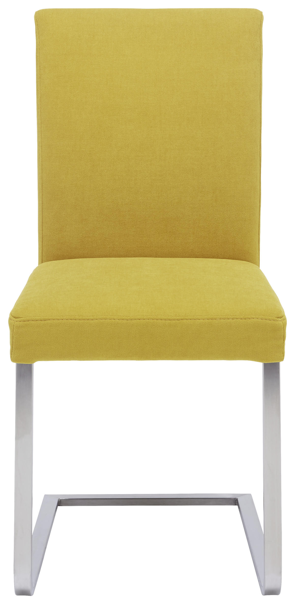 SCHWINGSTUHL  in Edelstahl Chenille  - Edelstahlfarben/Gelb, Design, Textil/Metall (47/97/60cm) - Moderano