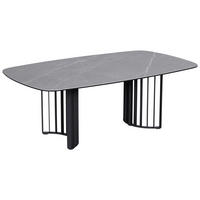 SOFFBORD i metall, glas, keramik 120/70/42 cm  - svart/grå, Design, metall/glas (120/70/42cm) - Novel