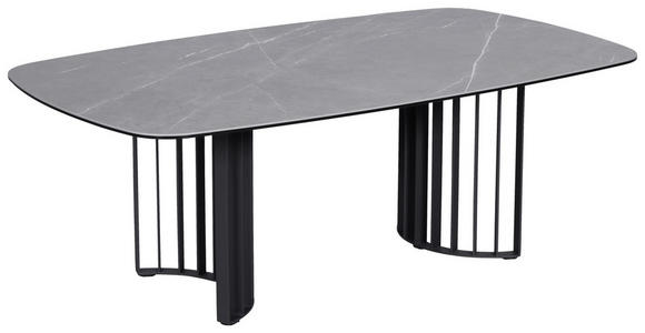 COUCHTISCH in Metall, Glas, Keramik 120/70/42 cm  - Schwarz/Grau, Design, Glas/Keramik (120/70/42cm) - Novel