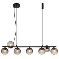 HÄNGELEUCHTE 95/28/120 cm    - Klar/Schwarz, Design, Glas/Kunststoff (95/28/120cm) - Globo