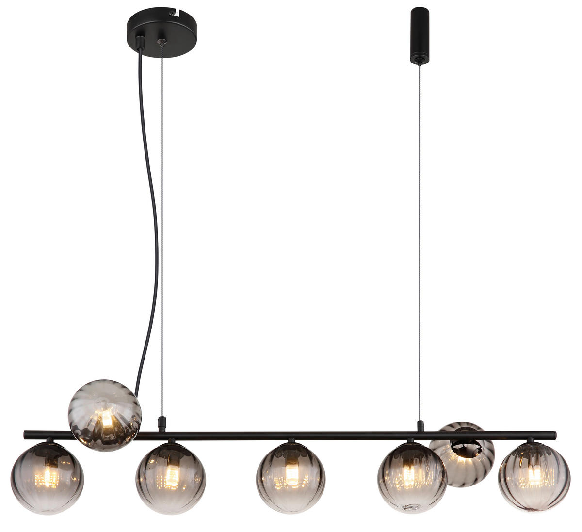 HÄNGELEUCHTE 95/28/120 cm    - Klar/Schwarz, Design, Glas/Kunststoff (95/28/120cm) - Globo