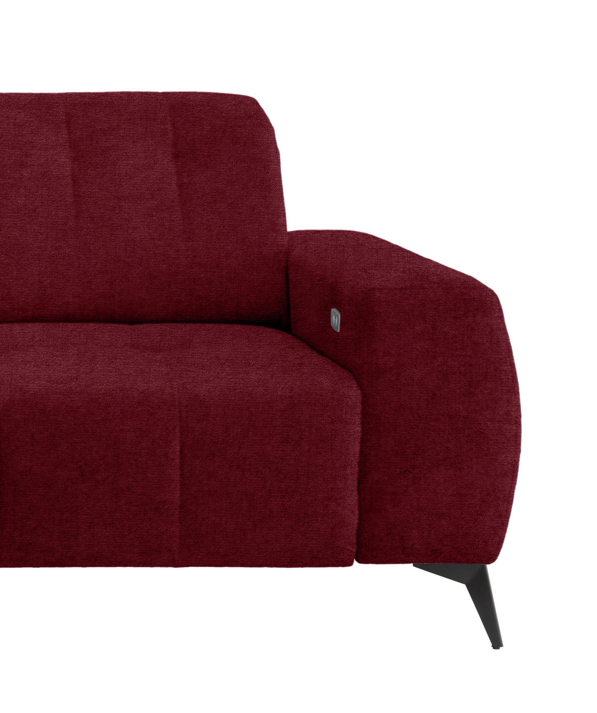 ECKSOFA in Mikrofaser Bordeaux  - Bordeaux/Schwarz, Modern, Textil/Metall (180/258cm) - Livetastic