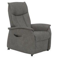 FERNSEHSESSEL in Struktur Grau  - Schwarz/Grau, KONVENTIONELL, Kunststoff/Textil (76/116/92cm) - Himolla