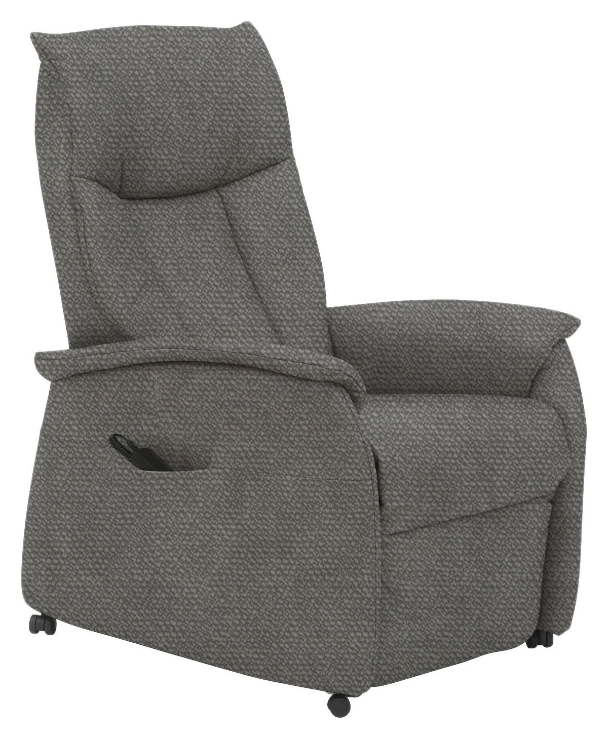 FERNSEHSESSEL in Struktur Grau  - Schwarz/Grau, KONVENTIONELL, Kunststoff/Textil (76/116/92cm) - Himolla