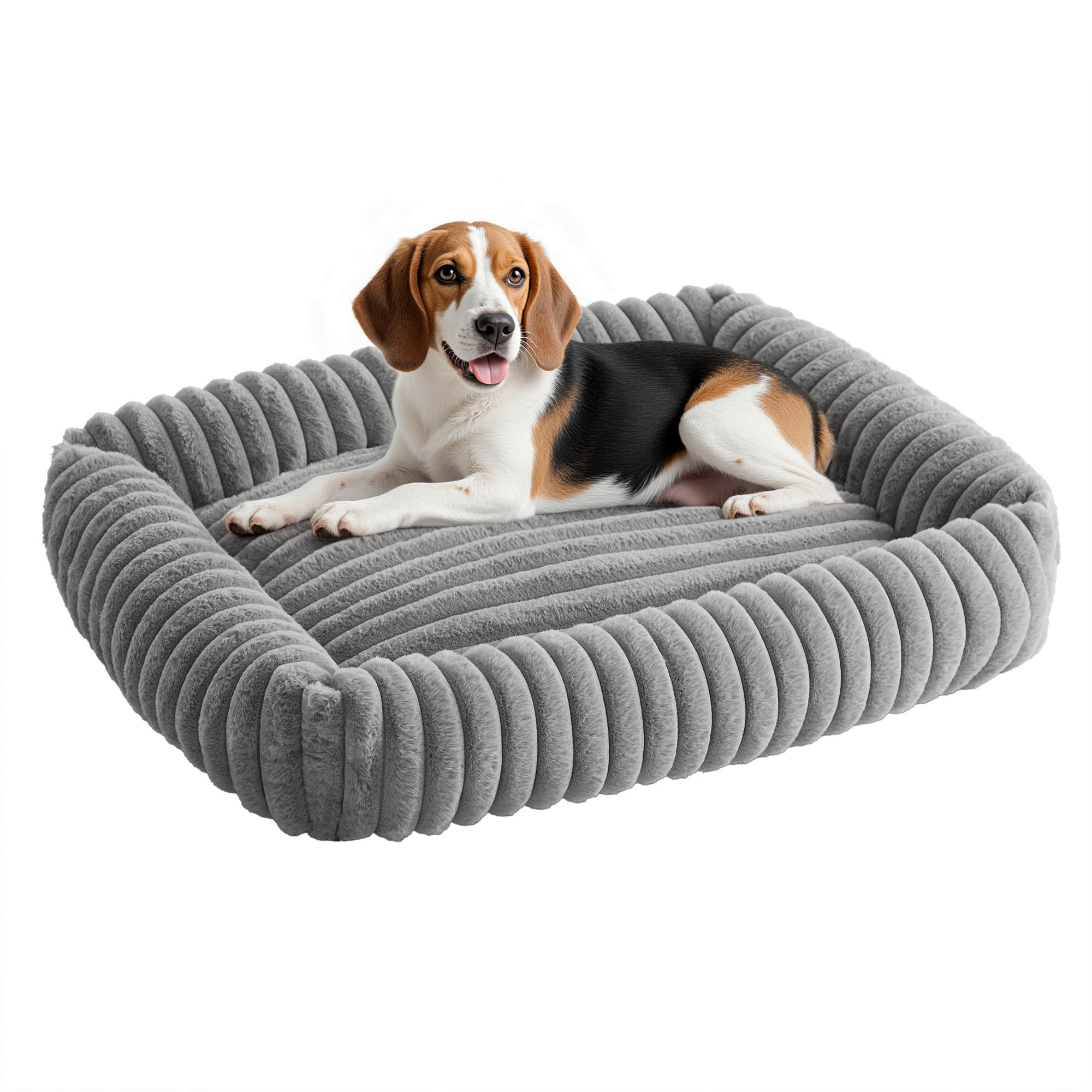 HUNDEBETT - Grau, Trend, Textil (91/18/68cm) - Boxxx