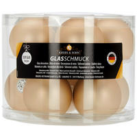 JULGRANSKULOR SET 7 cm 10 delar  - ljusbrun, Klassisk, glas (7cm)