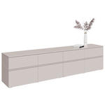 LOWBOARD  220/52/40 cm 4 Schublade(n) stehend, hängend  - Kaschmir/Silberfarben, Design, Holzwerkstoff/Kunststoff (220/52/40cm) - Xora