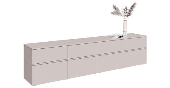 LOWBOARD  220/52/40 cm 4 Schublade(n) stehend, hängend  - Kaschmir/Silberfarben, Design, Holzwerkstoff/Kunststoff (220/52/40cm) - Xora