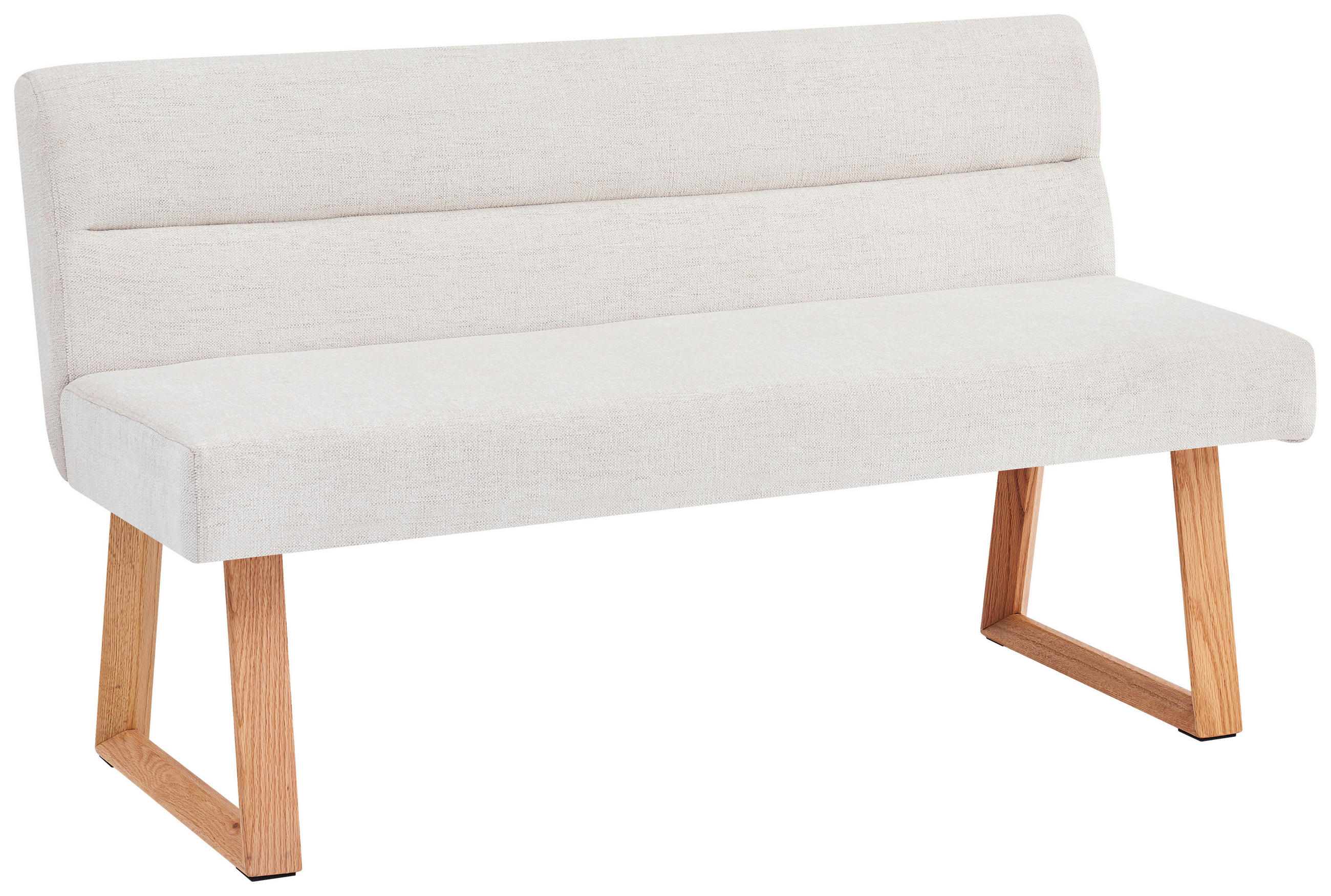 KLUPA  boje hrasta, bež  drvo, metal, tekstil      - boje hrasta/bež, Moderno, drvo/metal (140/82/61cm) - Livetastic