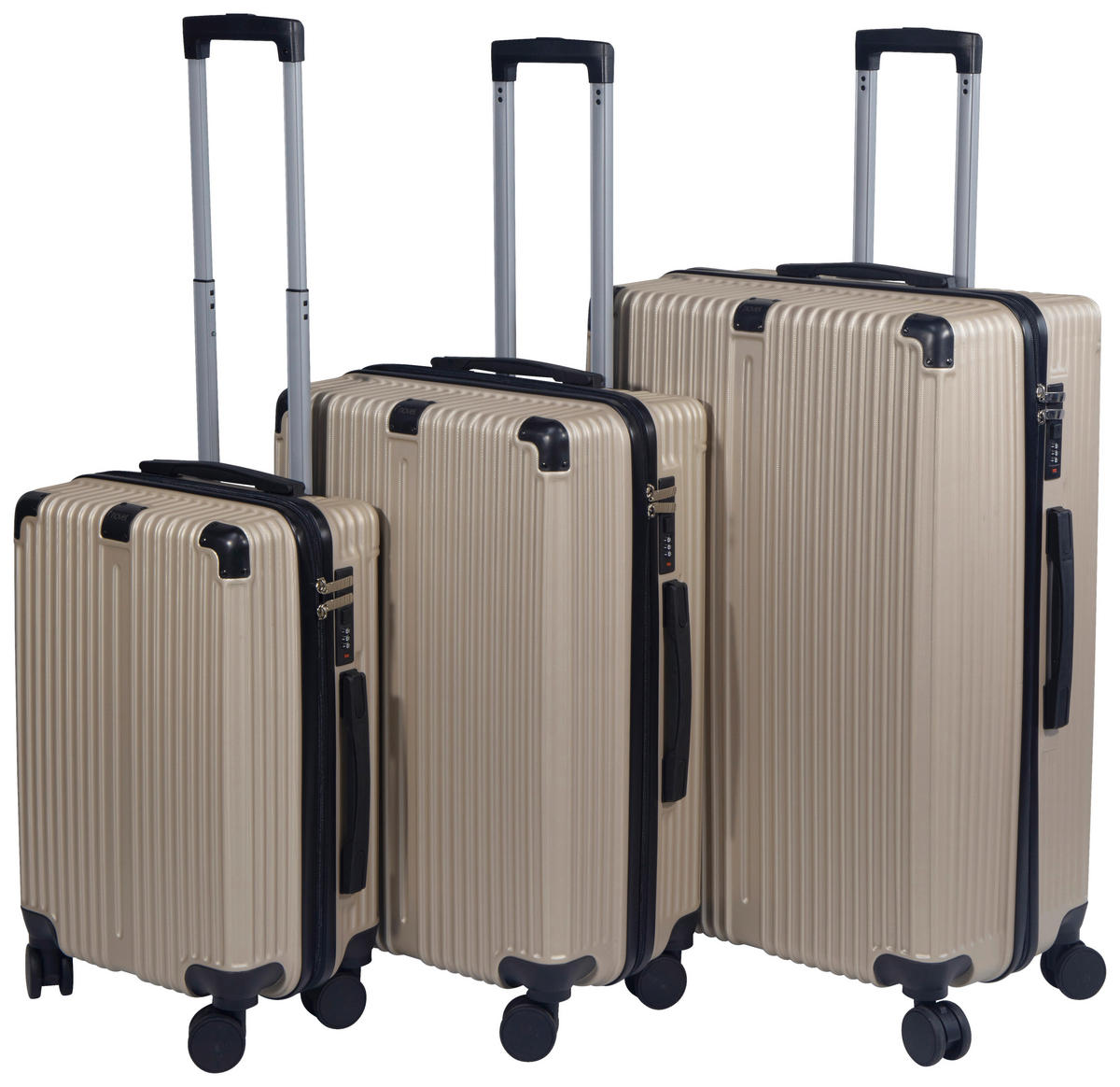 SADA CESTOVNÝCH KUFROV  - zlatá, Trend, kov/textil - Novel