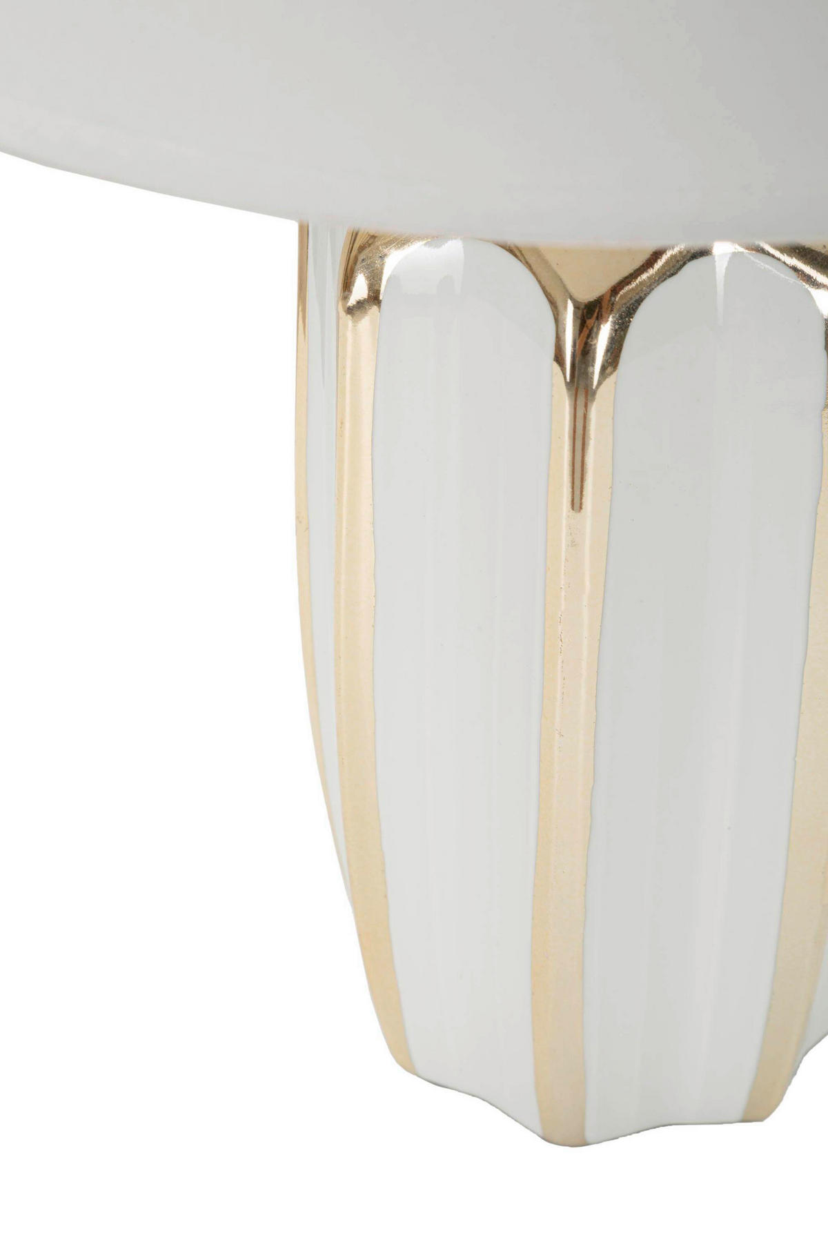 TISCHLEUCHTE - Goldfarben/Weiß, Basics, Keramik/Textil (25/40.5/25cm)