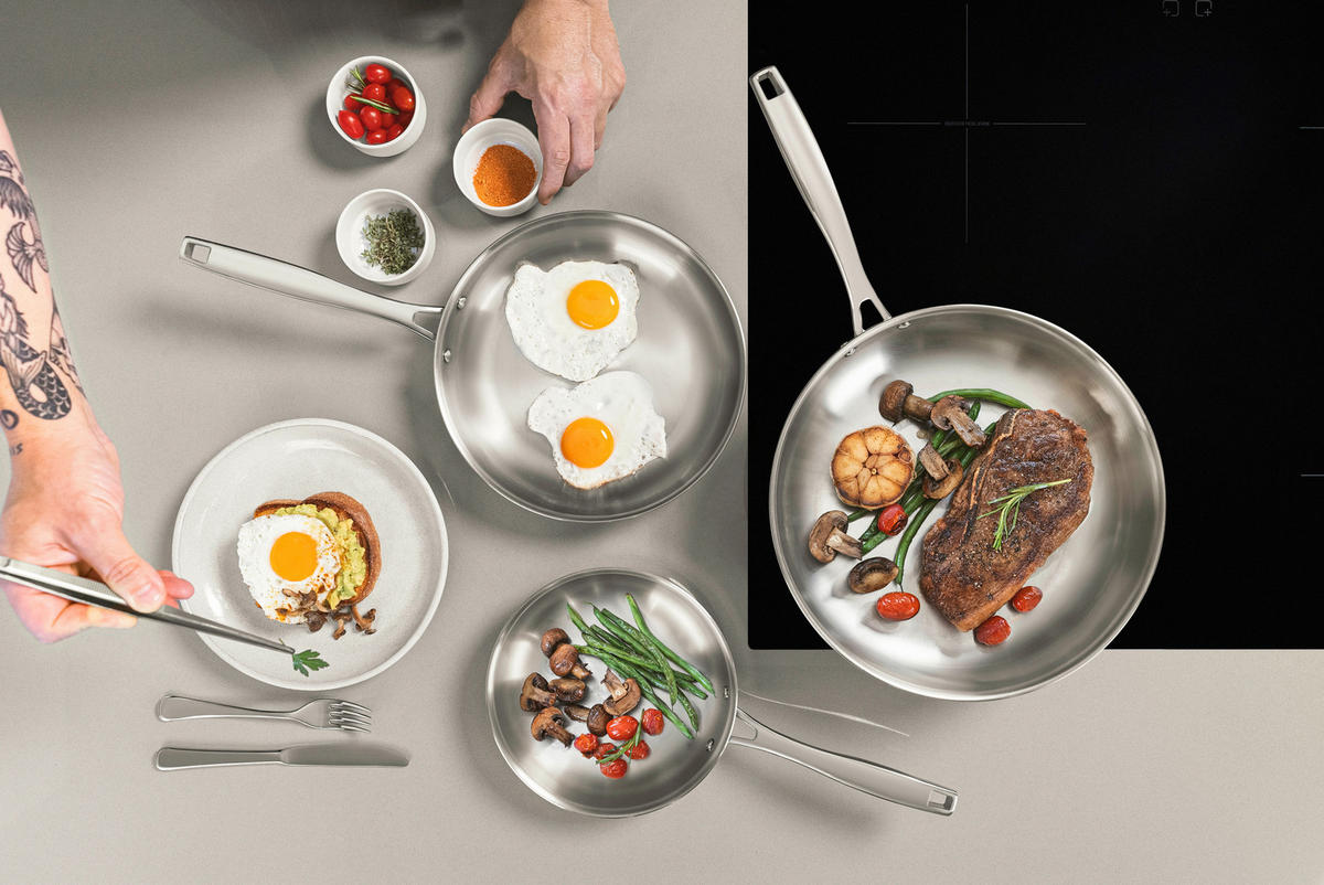 BRATPFANNE GRANO 20 cm  - Edelstahlfarben, Basics, Metall (20cm)