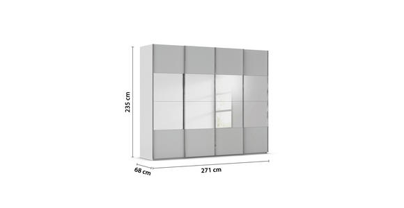 SCHWEBETÜRENSCHRANK 271/235/68 cm 4-türig Seidengrau  - Chromfarben/Seidengrau, Design, Holzwerkstoff/Metall (271/235/68cm) - Novel