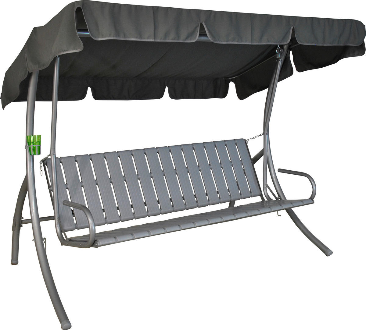 HOLLYWOODSCHAUKEL 210/160/145 cm  - Anthrazit/Grau, Basics, Kunststoff/Textil (210/160/145cm) - Boxxx