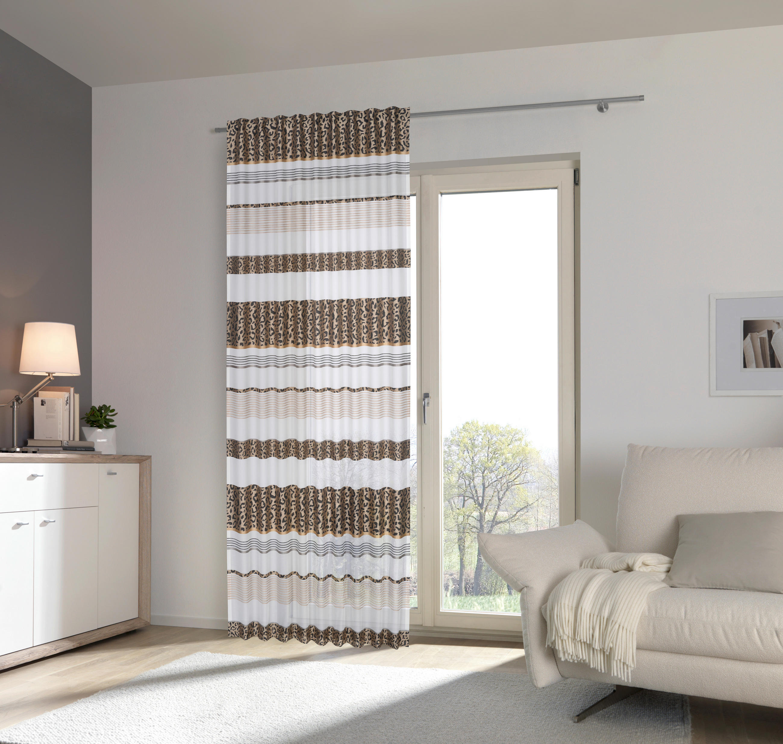 FERTIGVORHANG halbtransparent  - Taupe, Trend, Textil (140/245cm) - Esposa