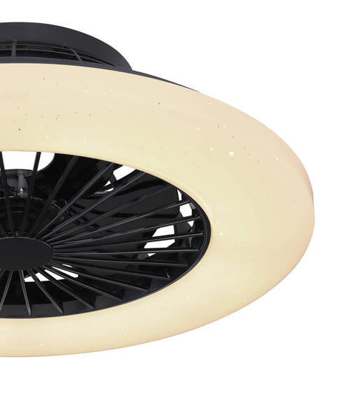 DECKENVENTILATOR 52,5/17,5 cm   - Opal/Schwarz, Basics, Kunststoff/Metall (52,5/17,5cm) - Globo