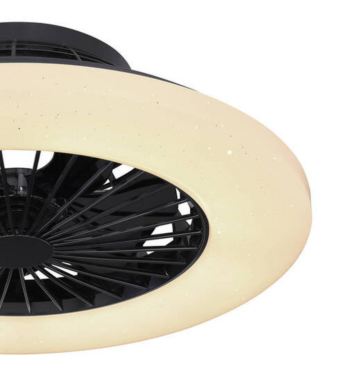 DECKENVENTILATOR 30 W  52,5/17,5 cm    - Opal/Schwarz, Basics, Kunststoff/Metall (52,5/17,5cm) - Globo