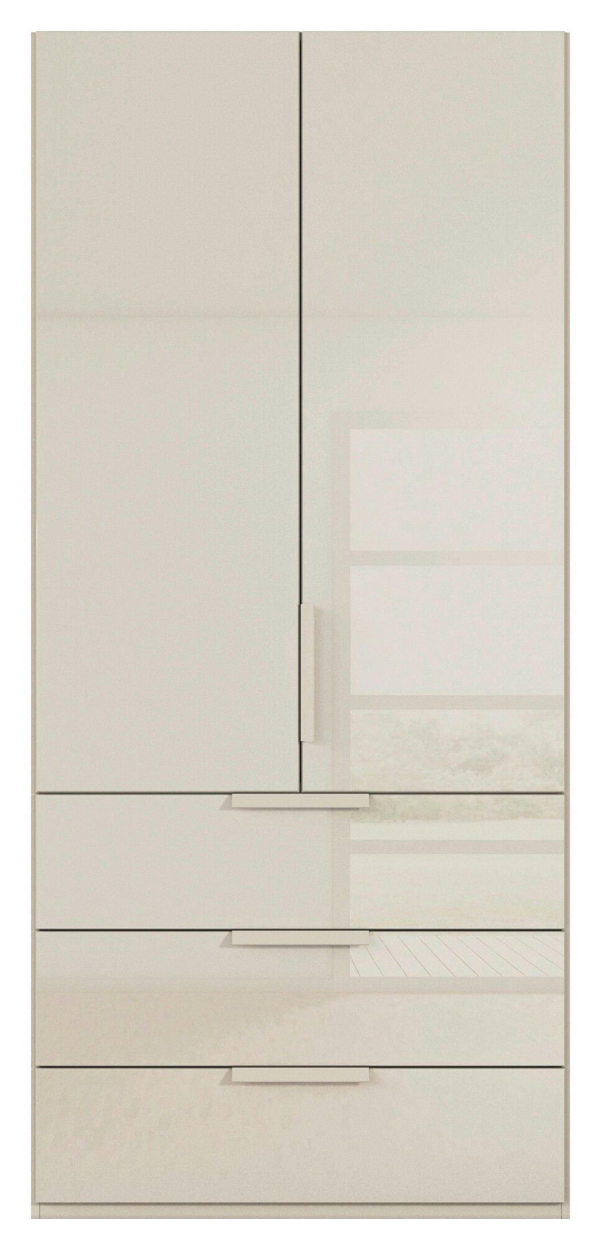 DREHTÜRENSCHRANK 101/235/61 cm,  in Champagner, 2-türig  - Champagner, Basics, Glas/Holzwerkstoff (101/235/61cm) - Novel