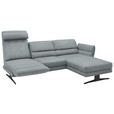 ECKSOFA  in Flachgewebe Hellblau  279-327/176-217 cm  - Schwarz/Hellblau, Design, Textil/Metall (279-327/176-217cm) - Dieter Knoll