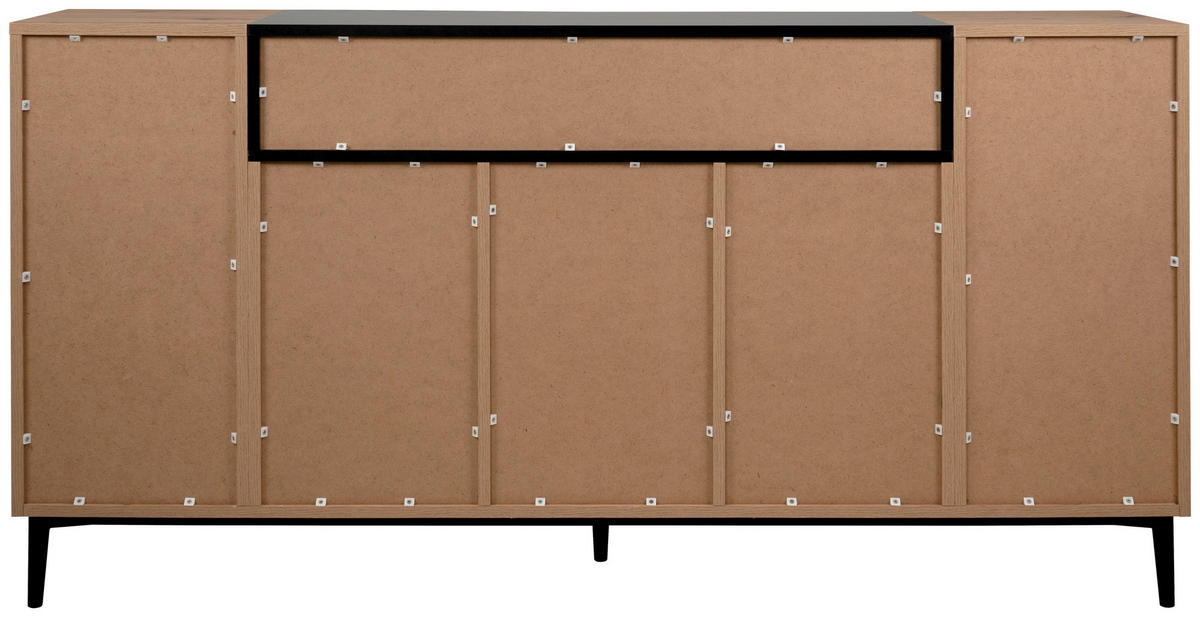 SIDEBOARD 180/90/42 cm  in Schwarz, Eichefarben  - Eichefarben/Schwarz, Konventionell, Holzwerkstoff/Kunststoff (180/90/42cm) - MID.YOU
