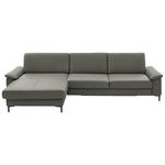 ECKSOFA  in Echtleder Grau  176/334 cm  - Schwarz/Grau, Design, Leder/Metall (176/334cm) - Dieter Knoll