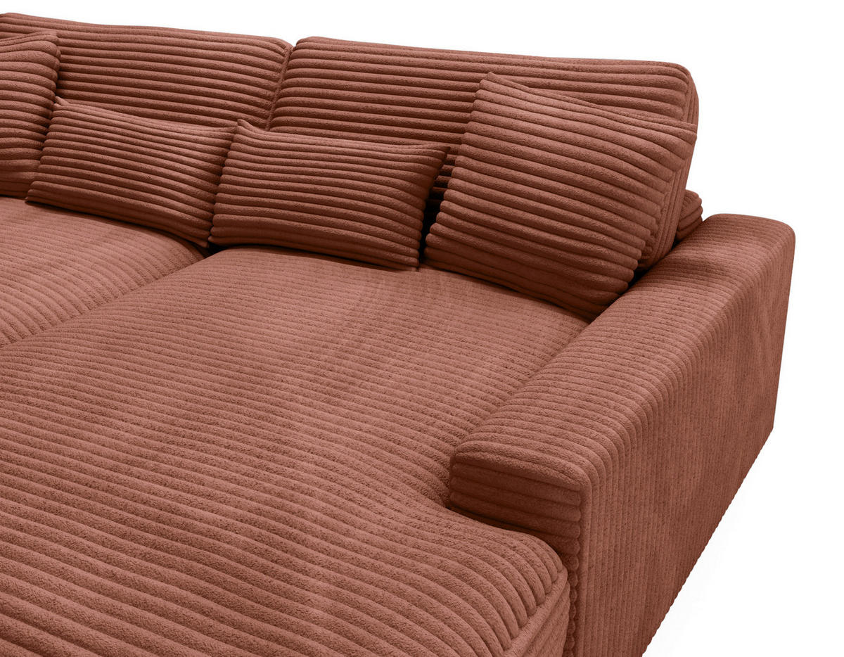 BIGSOFA in Cord Bronzefarben  - Schwarz/Bronzefarben, Modern, Kunststoff/Textil (230/85/190cm) - Carryhome