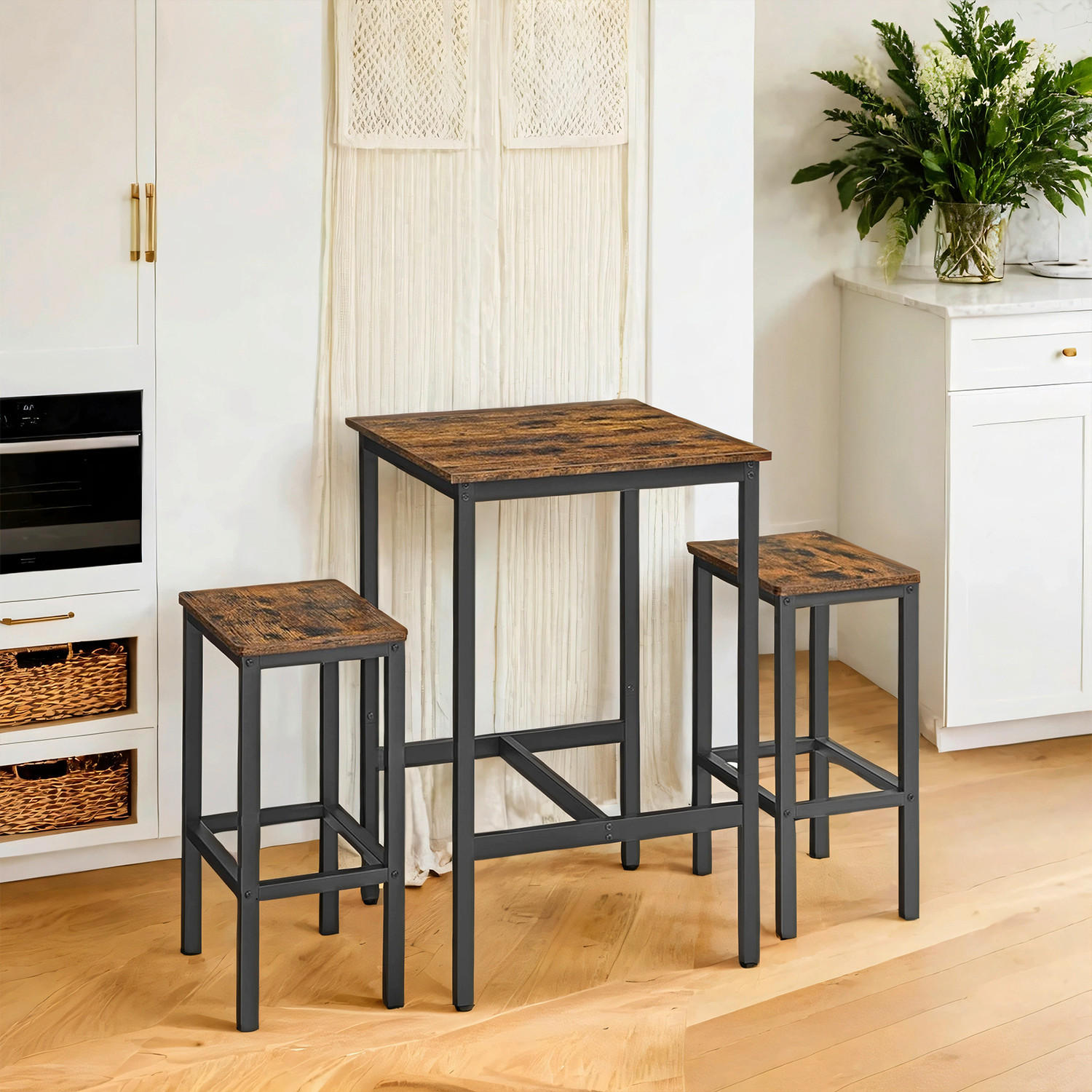 BAR SET Braun, Schwarz  - Schwarz/Braun, MODERN, Metall (60/90/60cm) - MID.YOU