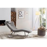 RELAXLIEGE in Struktur Hellgrau  - Hellgrau/Schwarz, MODERN, Textil/Metall (80/82/180cm) - Livetastic
