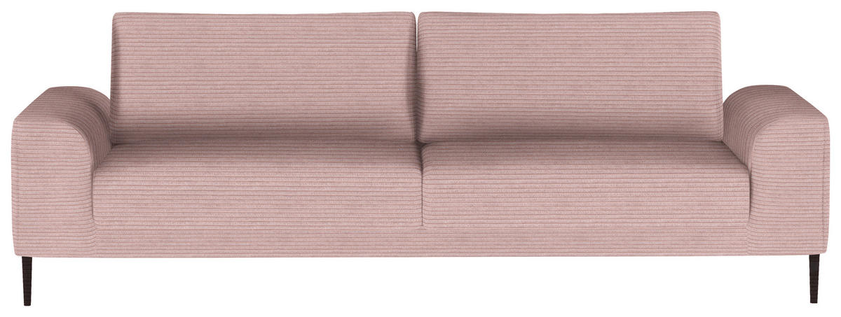 SCHLAFSOFA in Cord Mauve  - Mauve/Schwarz, Design, Textil/Metall (250/89/105cm) - Welnova