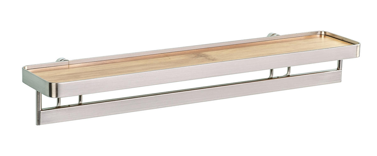 GEWÜRZREGAL - Silberfarben/Braun, Design, Holz/Metall (40/5,5/8cm) - Wenko