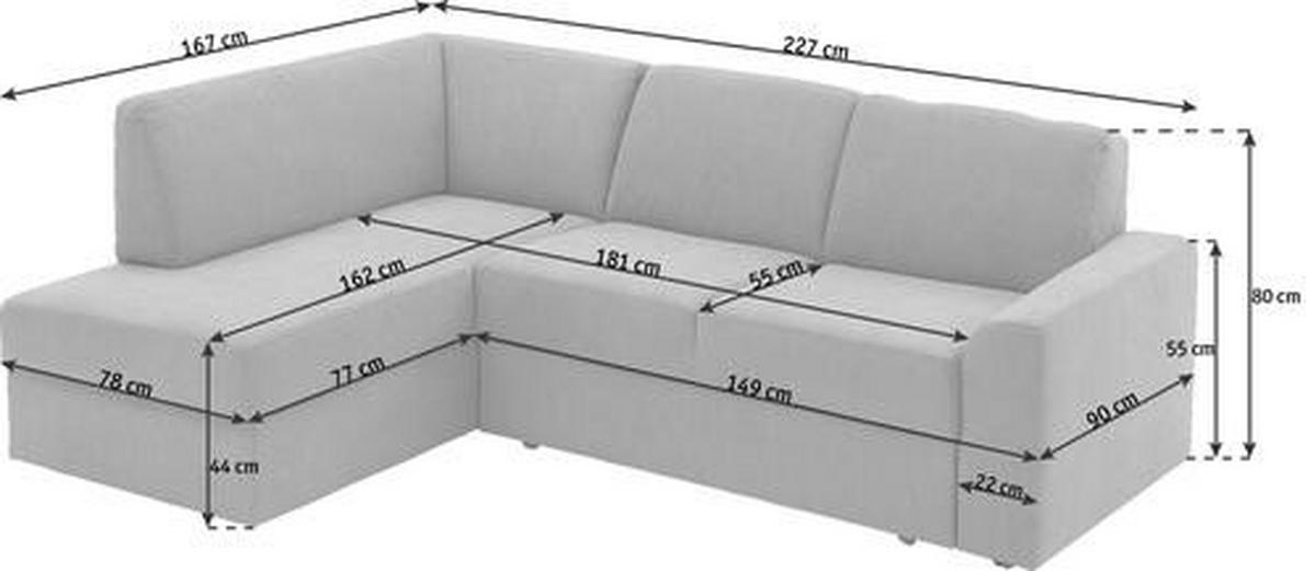 ECKSOFA in Mikrofaser Braun  - Schwarz/Braun, Konventionell, Kunststoff/Textil (165/224cm) - Xora