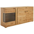 SIDEBOARD Graphitfarben, Wildeiche  170/79/43 cm  - Wildeiche/Anthrazit, Natur, Glas/Holz (170/79/43cm) - Linea Natura