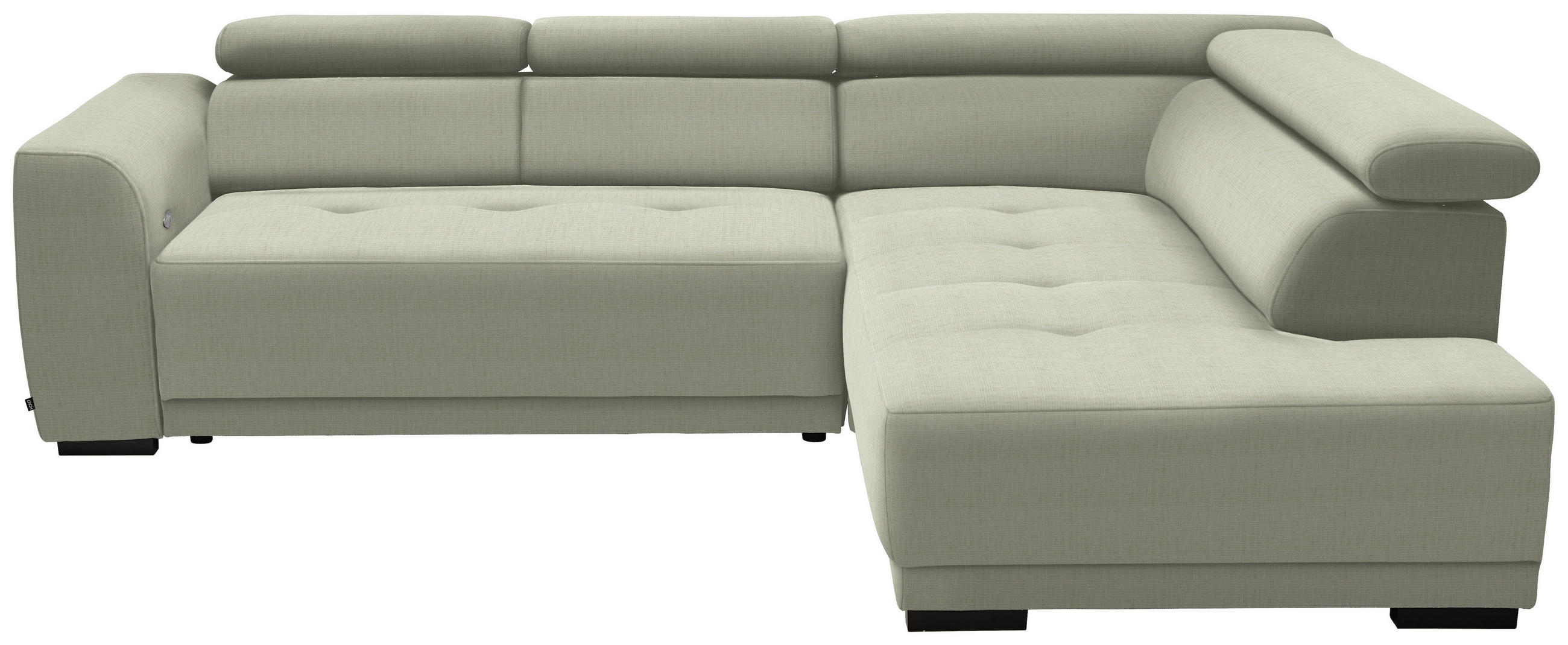 ECKSOFA in Chenille Creme  284/205 cm  - Creme/Schwarz, Design, Kunststoff/Textil (284/205cm) - Xora