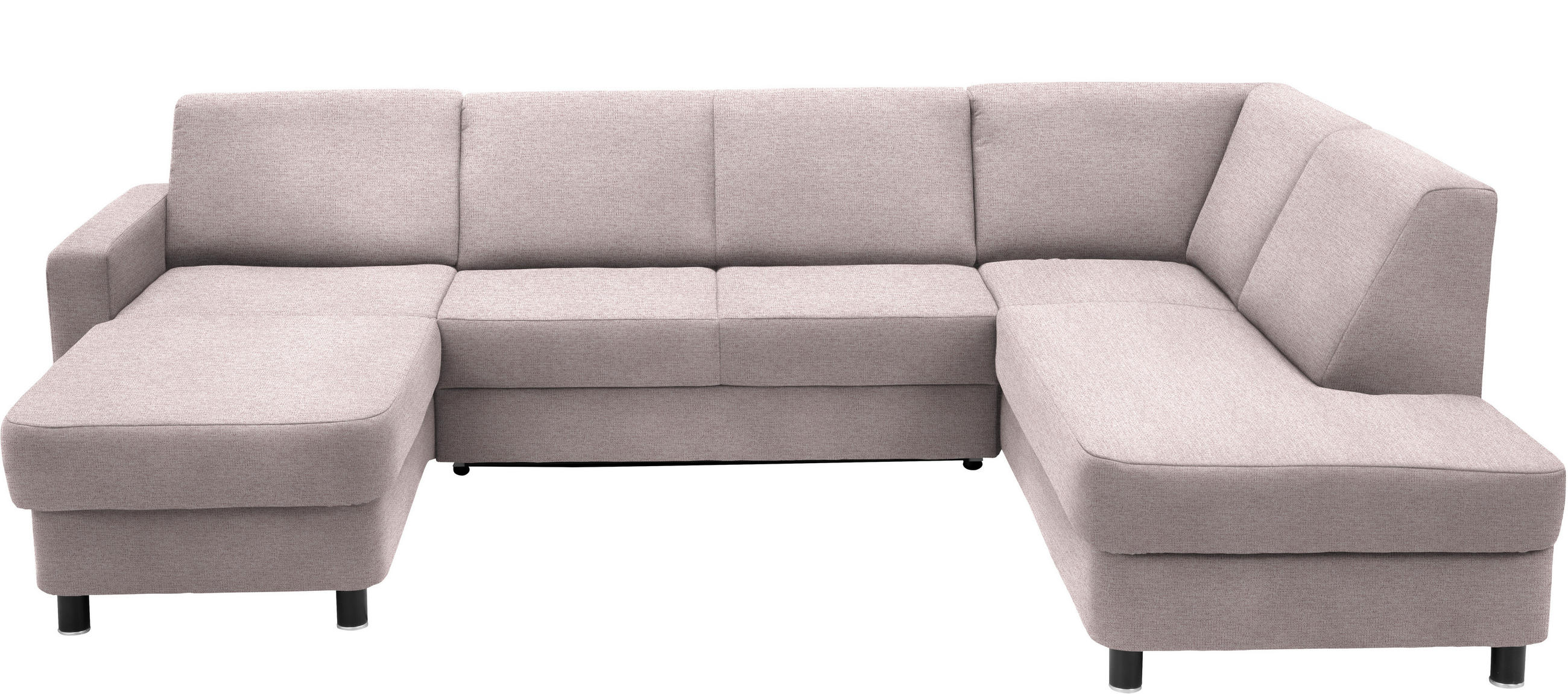 WOHNLANDSCHAFT in Webstoff Hellrosa  - Hellrosa/Schwarz, Design, Holz/Textil (165/296/198cm) - Xora
