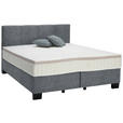BOXSPRINGBETT 160/200 cm  in Dunkelgrau  - Dunkelgrau/Schwarz, Design, Kunststoff/Textil (160/200cm) - Hom`in