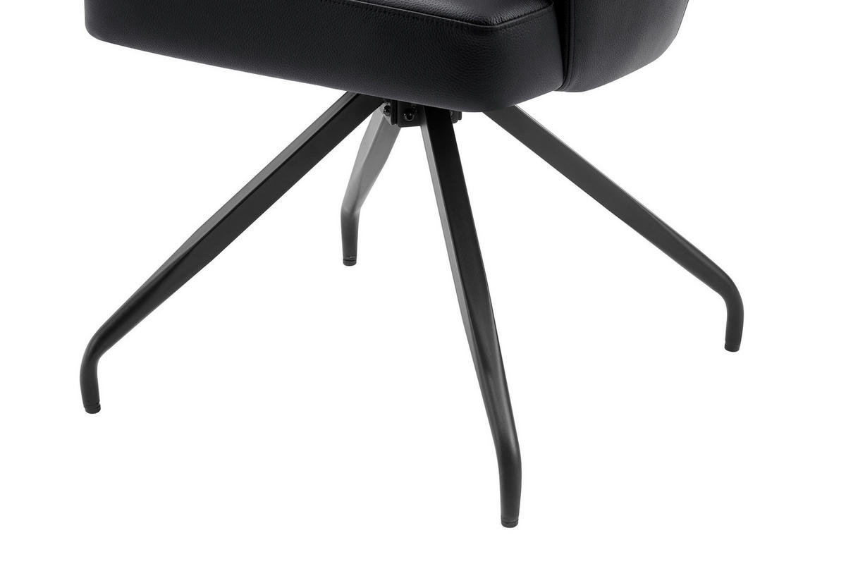 STOLICA S NASLONOM ZA RUKE  crna  drvo, metal, koža      - crna, Moderno, koža/drvo (57,5/83,5/63cm) - Livetastic