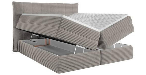 BOXSPRINGBETT 180/200 cm in Taupe - Taupe/Schwarz, Design, Kunststoff/Textil (180/200cm) - Esposa