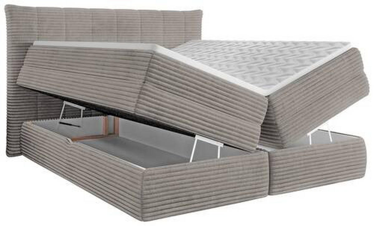BOXSPRINGBETT 180/200 cm  in Taupe  - Taupe/Schwarz, Design, Kunststoff/Textil (180/200cm) - Esposa
