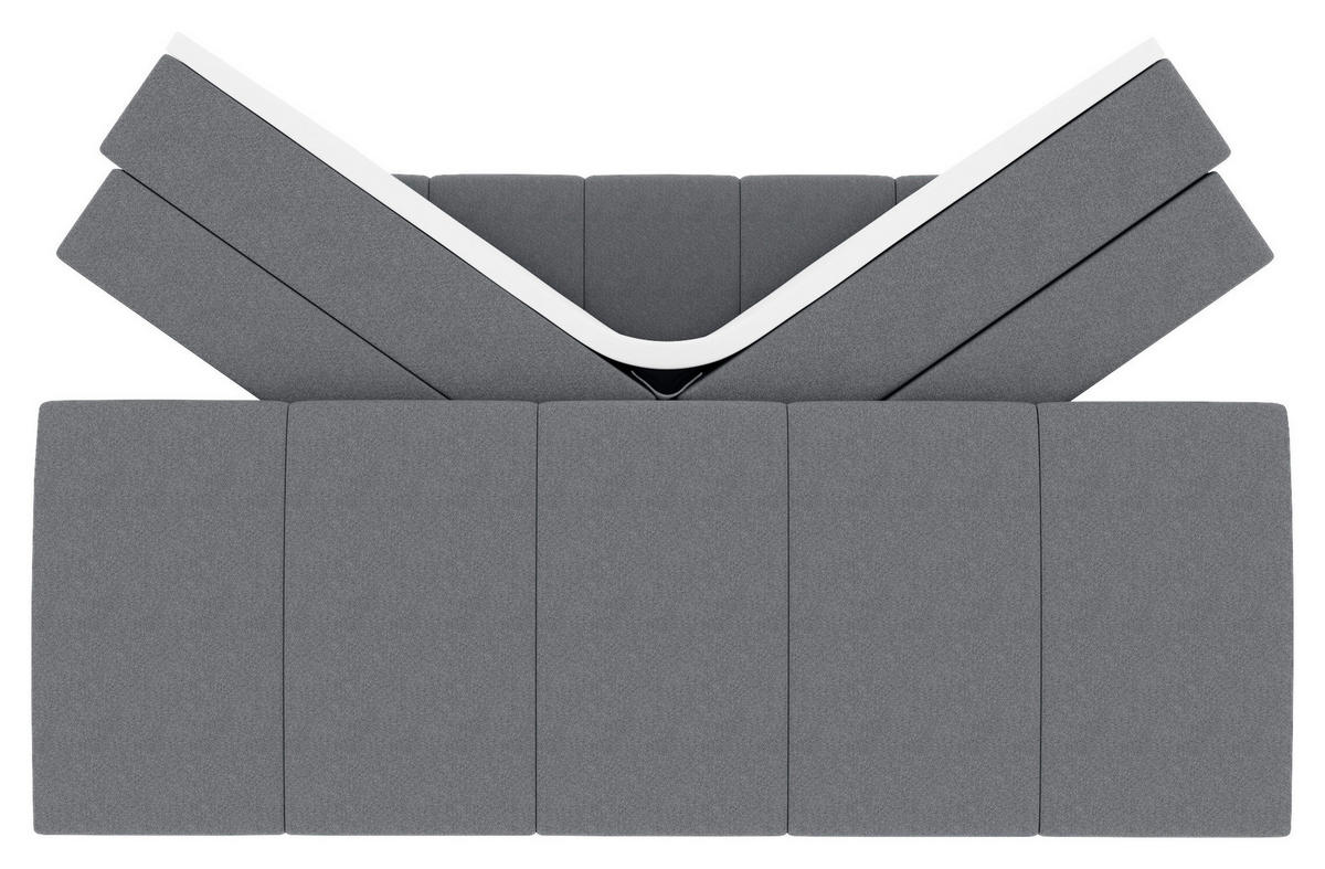 LIT BOXSPRING 180/200 cm  in Grau  - Schwarz/Grau, Konventionell, Kunststoff/Textil (180/200cm) - Carryhome