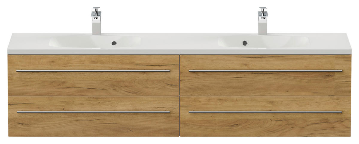 WASCHTISCHKOMBI 180 cm  - Eichefarben/Weiß, Basics, Holzwerkstoff/Stein (180cm) - MID.YOU