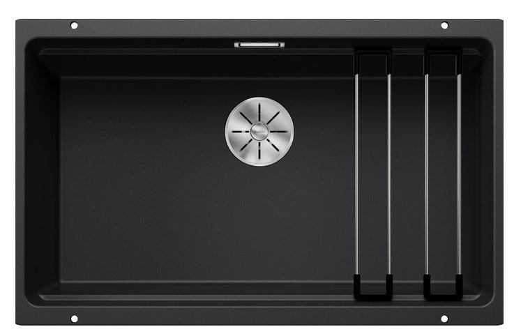 SPÜLE Etagon  - Schwarz, Basics, Stein/Metall (73/21,2/46cm) - Blanco