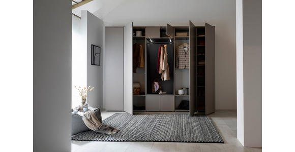 GARDEROBE 7-teilig in 296/233/39 cm - Anthrazit/Grau, Design, Holzwerkstoff (296/233/39cm) - Moderano