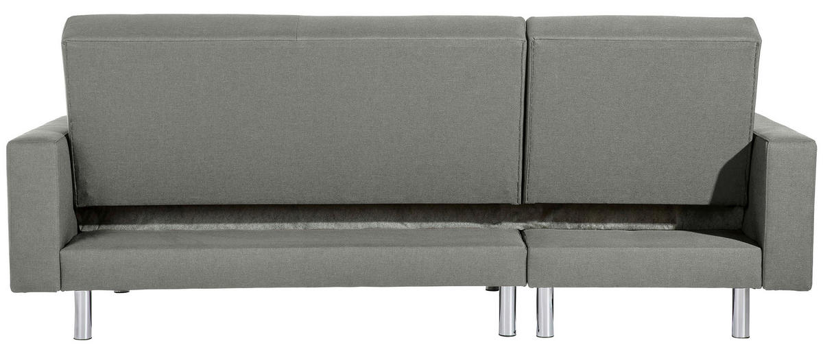 ECKSCHLAFSOFA inkl. Hocker in Hellgrau Textil   - Chromfarben/Hellgrau, Konventionell, Textil/Metall (152/230cm) - Max Winzer