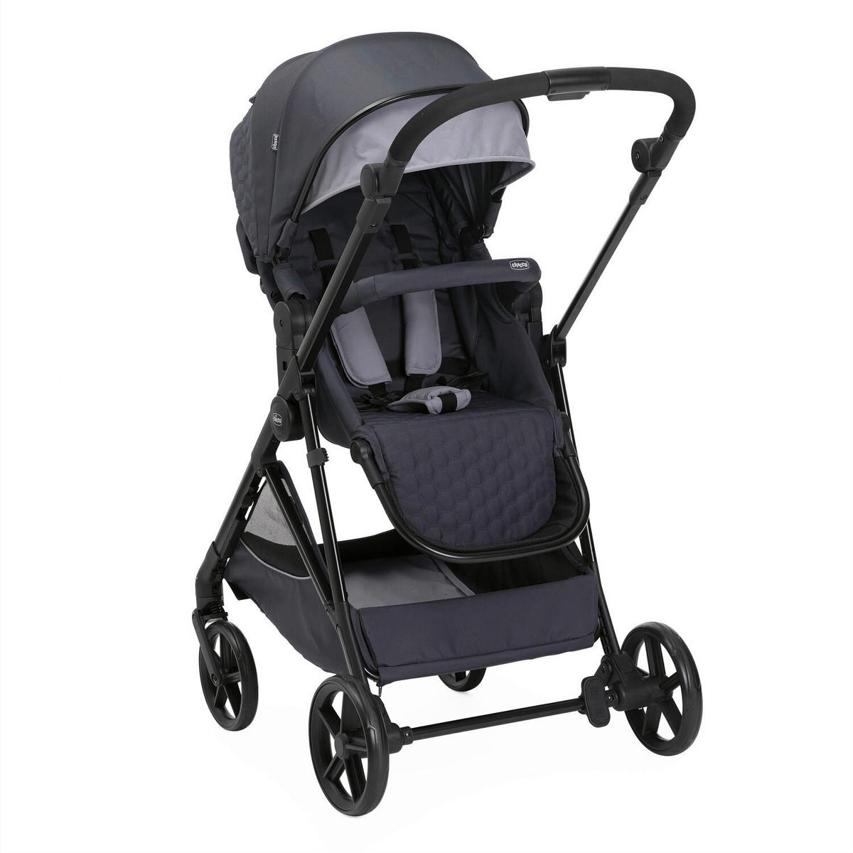 BUGGY SEETY  - Dunkelgrau/Schwarz, Basics, Textil/Metall (55/73/99-110cm) - Chicco